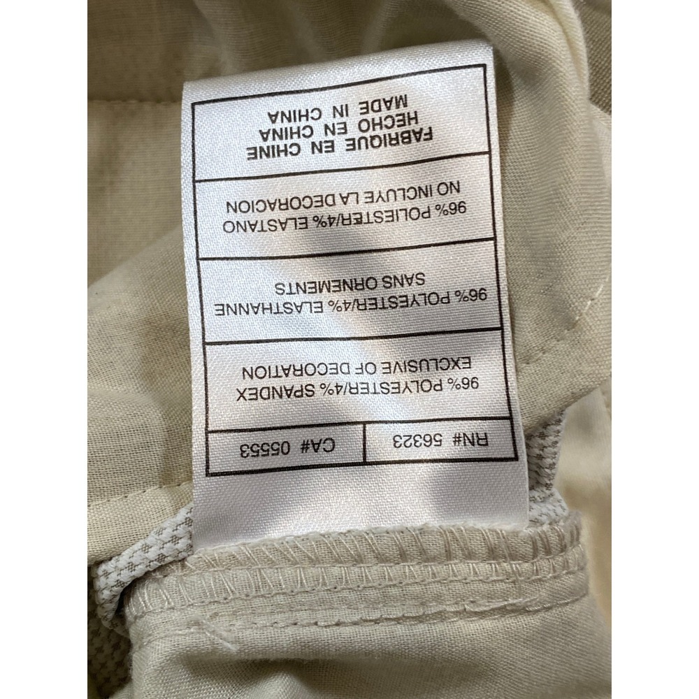 Nike Golf Mens 36x30 Tan White Micro Stripe Fit Dry Flat Front Pants Trousers - Picture 9 of 12
